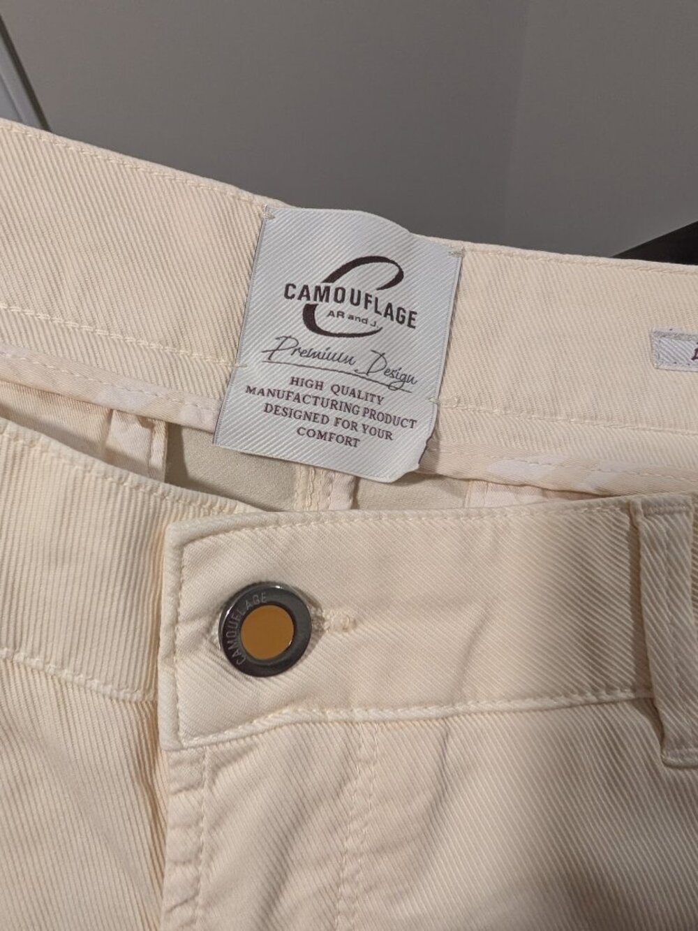 Camouflage Ar and J. | Chinos Rey 17 Zip In Bianco Ecru - Picture 3 of 11